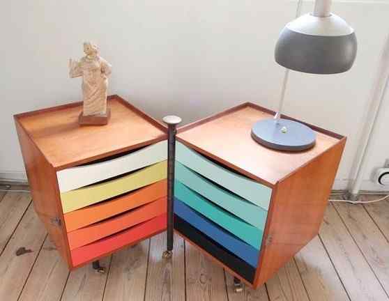 dulap sertare multicolore
