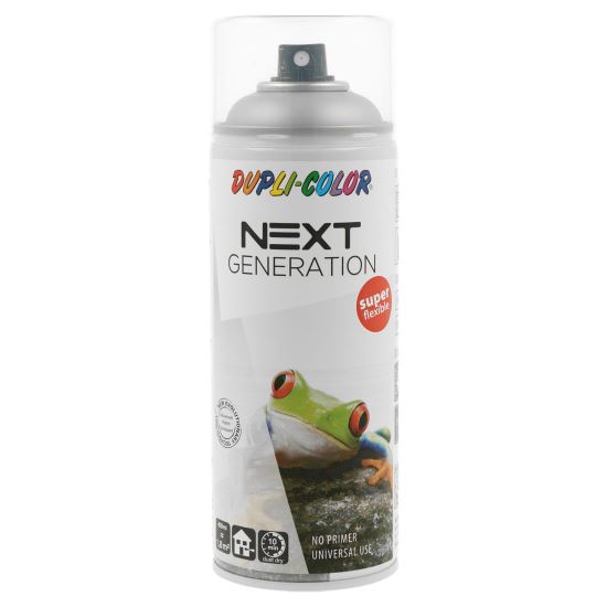Vopsea spray decorativă DUPLI-COLOR Next, RAL 9006 argintiu satin-mat