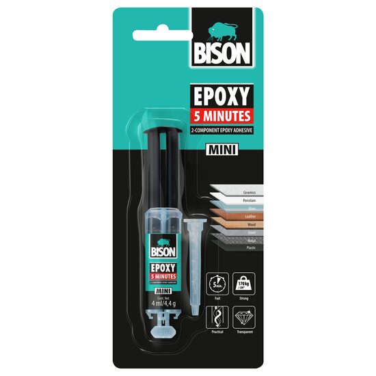 Adeziv bicomponent rapid BISON Epoxy 5 minute MINI, 4ml