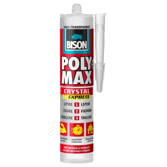 BISON Poly Max Crystal Express Adeziv și etanșeizant rapid, transparent, 300g