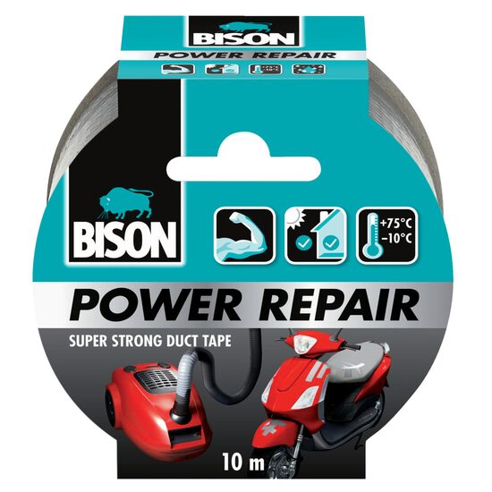 BISON Power Repair Bandă adezivă texturată, gri, 50mmx10m