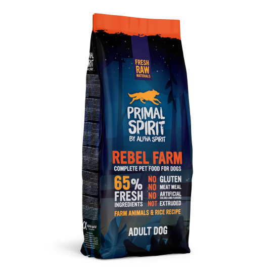 Hrană uscată Premium pentru câine Primal Spirit, Rebel Farm, cu pui,12 kg