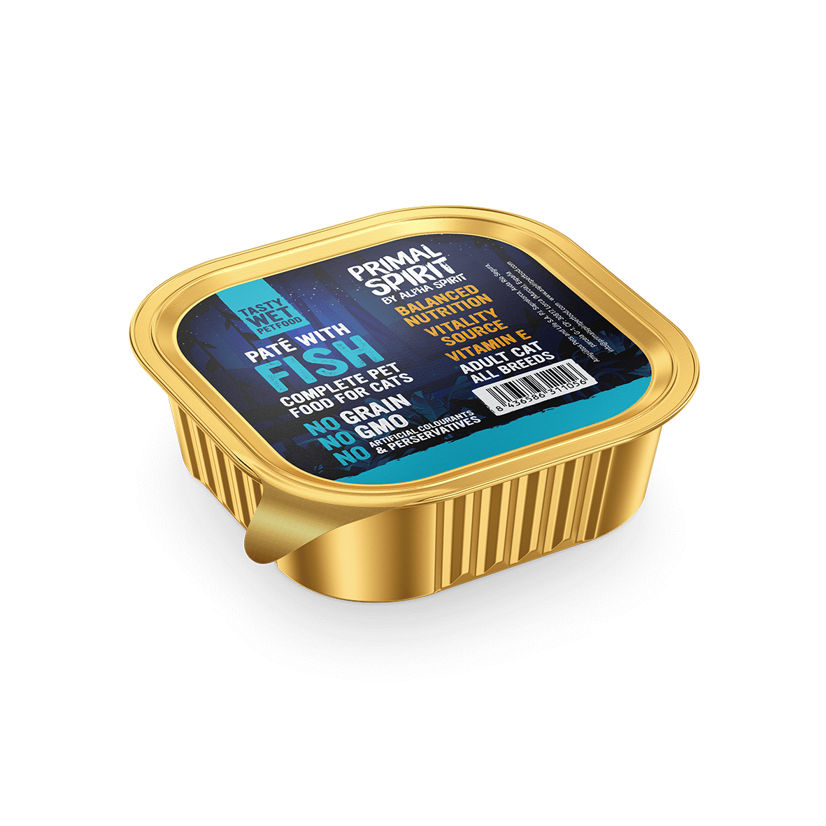 primal spirit pate cu peste hrana completa pentru pisici adulte 