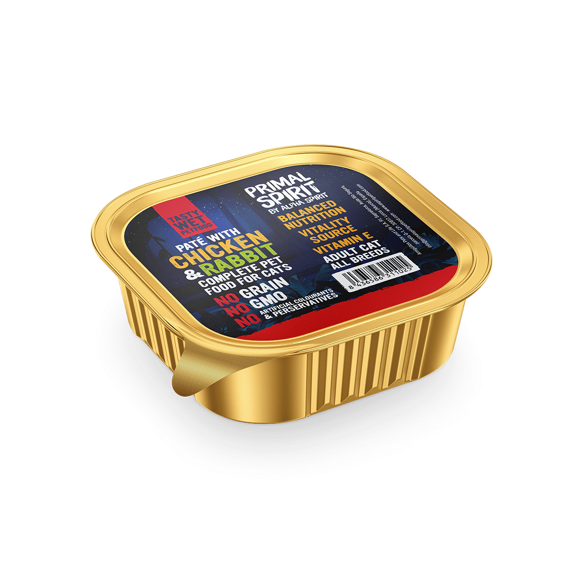 Primal Spirit Pate Premium pentru pisică cu pui și iepure 100g