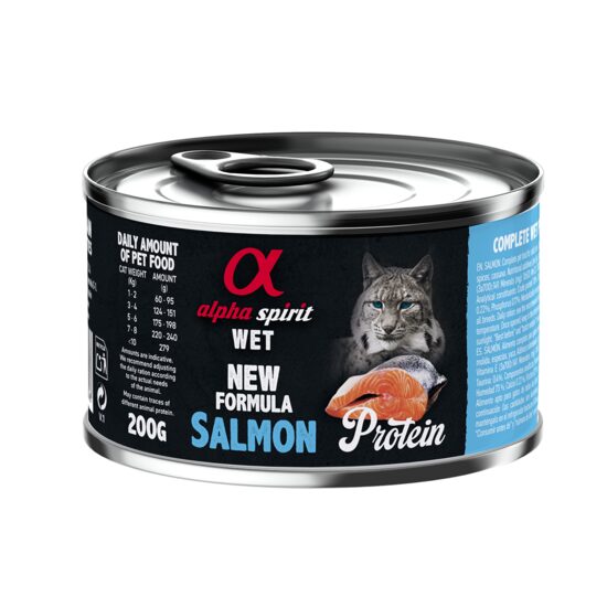Alpha Spirit Hrană umedă Premium pentru pisică, cu somon și legume, 200g