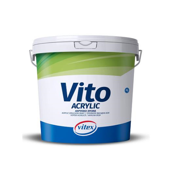 Vopsea acrilică 100% VITEX Vito Acrylic, alb, 9l 