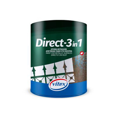 VITEX Direct 3 în 1 Vopsea email anticorozivă lucioasă, 10 alb, 750ml 