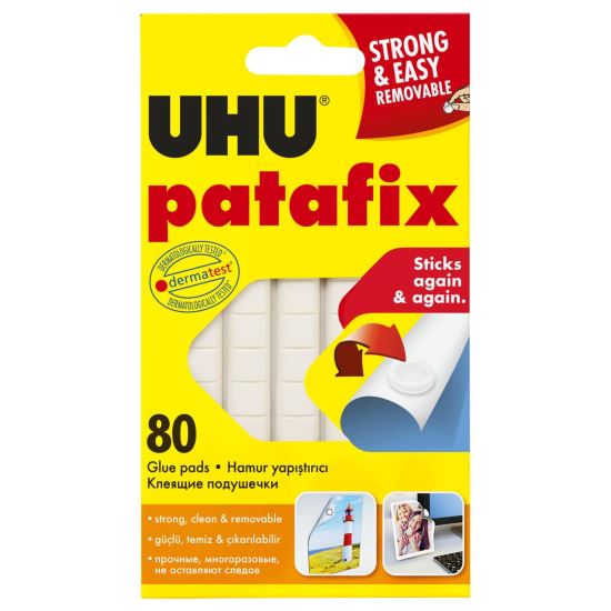 Tablete de adeziv pentru lipirea bucăților de hârtie și obiectelor de mici dimensiuni UHU Patafix