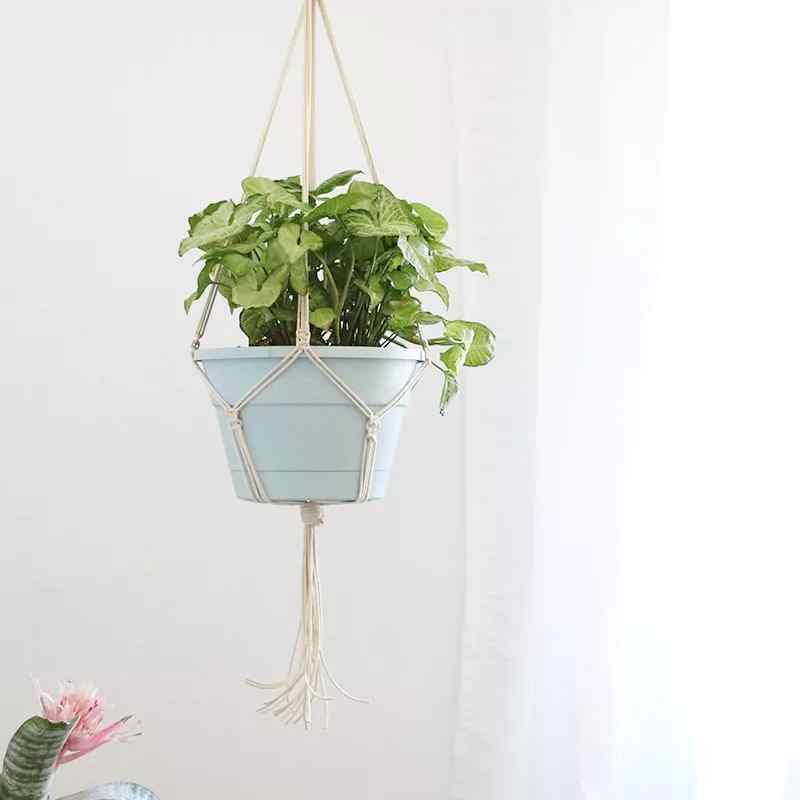 Suport simplu pentru plante, cu noduri Macrame