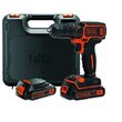 Mașină de înșurubat și găurit BLACK&DECKER BDCDC18KB-QW, 2 acumulatori, 1.5Ah, 18V, cu valiză