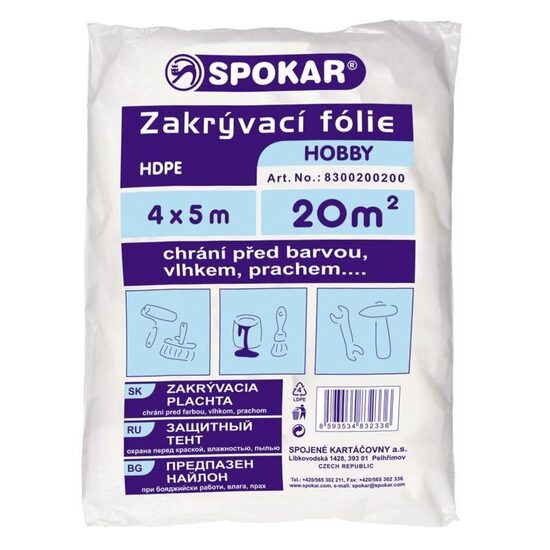 Folie de protecție pentru diverse suprafețe SPOKAR, 4mx5m
