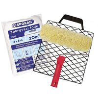 Set Rolă verde din poliacril 240mm, cu grătar din PVC și folie de protecție