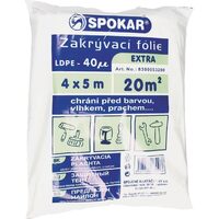Folie de protecție din LDPE SPOKAR, pentru diverse suprafețe, 4mx5m, 40microni