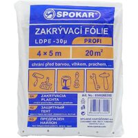 Folie de protecție din LDPE SPOKAR, pentru diverse suprafețe, 4mx5m, 30microni