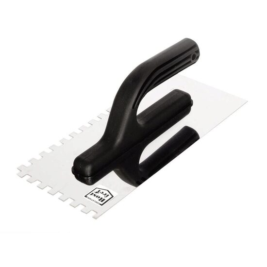 Gletieră din inox cu mâner din plastic, 270x128mm, dinți 8x8