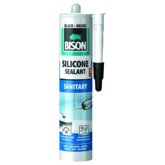 Silicon Sanitar BISON, 280ml, negru