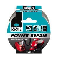 Bandă adezivă texturată BISON Power Repair, gri, 50mmx25m