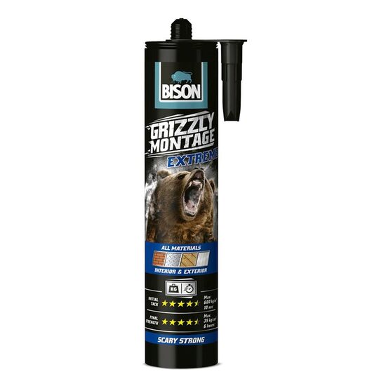 Adeziv pe bază de MS polimer BISON Grizzly Montage Extreme, alb, 435g