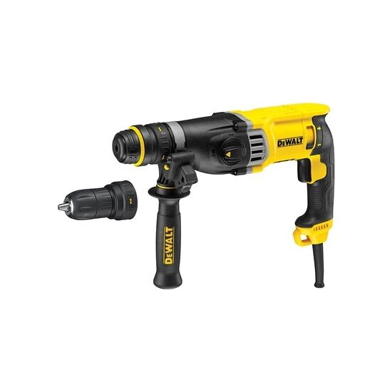 Ciocan rotopercutor DeWALT D25144K-QS, SDS PLUS, 3 funcții, 28mm, 900W, 3J, 2 mandrine, valiză depozitare