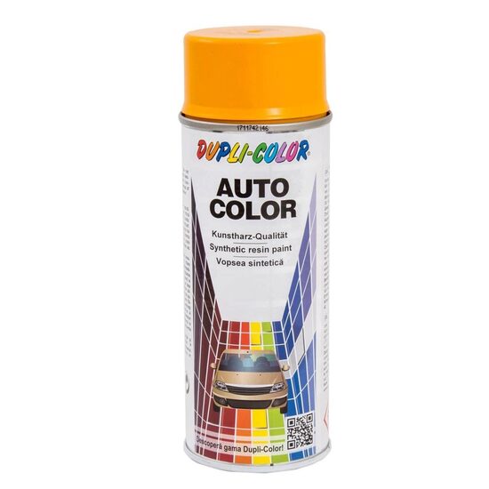 Vopsea spray retuș auto nemetalizată DUPLI-COLOR Dacia Logan, galben sport, 350ml