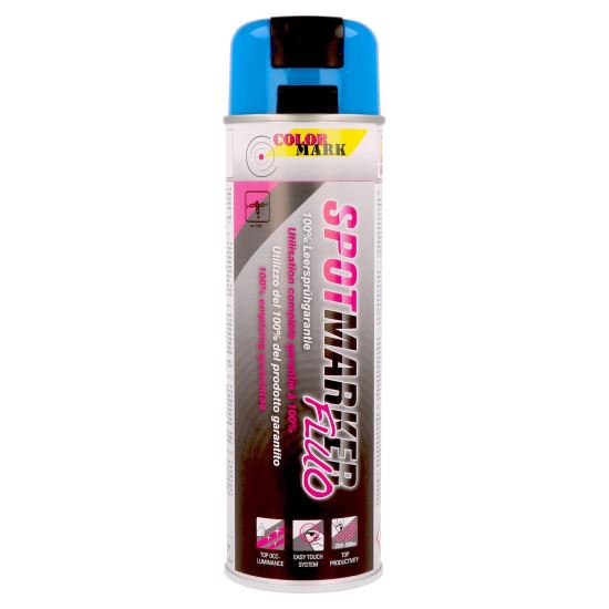 Vopsea spray pentru marcaje industriale COLORMARK Spotmarker, 500ml, albastru fluorescent