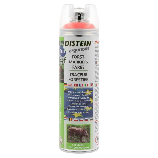 Vopsea spray pentru marcaje forestiere DISTEIN, 500ml, roșu fluorescent