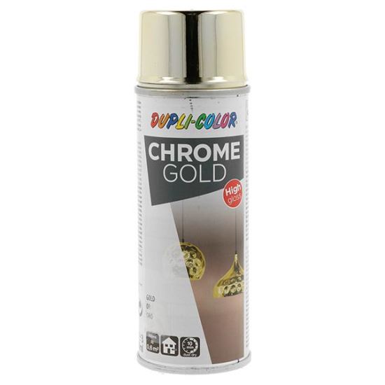 Vopsea spray decorativă efect crom auriu DUPLI-COLOR Chrome Gold, 200ml