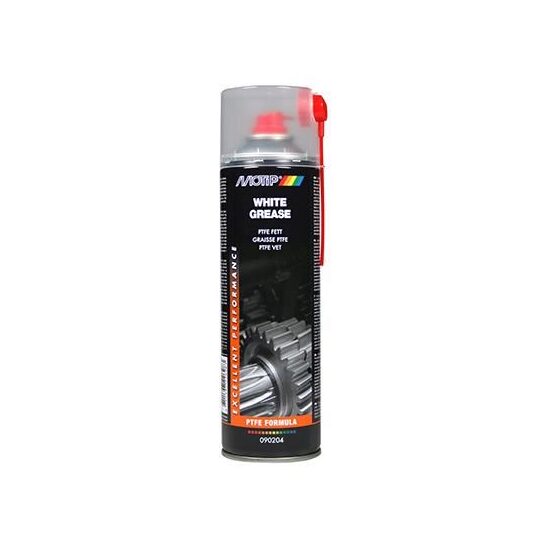 Spray lubrifiant pe bază de vaselină cu PTFE MOTIP White Grease, 500ml