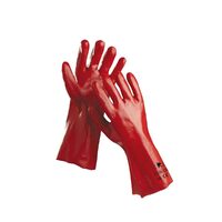 Mănuși tricot imersate în PVC Redstart Light HS-04-004, 10, roșu