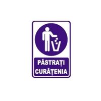 Indicator "Păstrați curățenia", 20cmx28cm, PVC