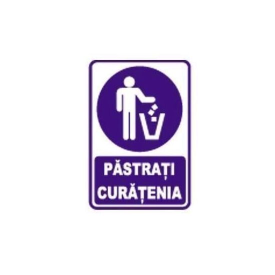 Indicator "Păstrați curățenia", 20cmx28cm, PVC
