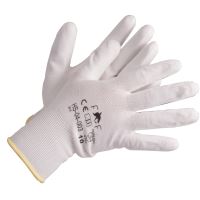 Mănuși cu peliculă din poliuretan Bunting Light White HS-04-003, alb, 6