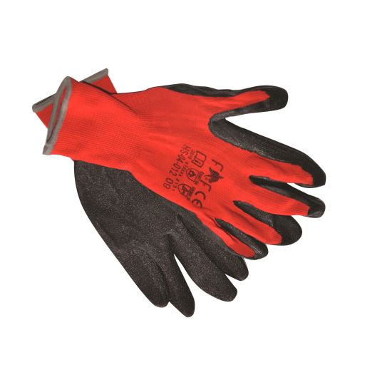 Mănuși cu peliculă din latex HS-04-012, roșu-negru, 8