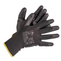 Mănuși cu peliculă din poliuretan Bunting Light Black HS-04-003, negru, 7