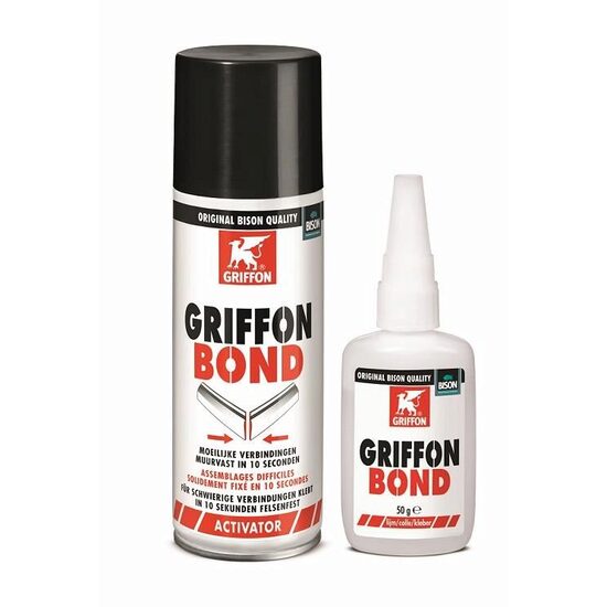 Adeziv bicomponent compus din adeziv instant cianoacrilat și activator spray GRIFFON Bond, 50g+200ml