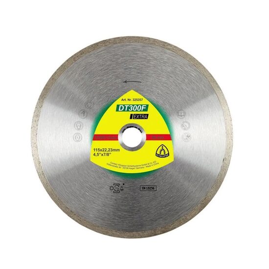 Disc de tăiere diamantat KLINGSPOR DT 300 F Extra, pentru gresie, faianță, 115mmX1,6mm