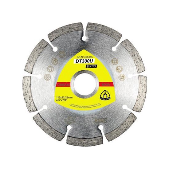 Disc de tăiere diamantat KLINGSPOR DT 300 U Extra, pentru materiale de constructii, 115mmx1,6mm