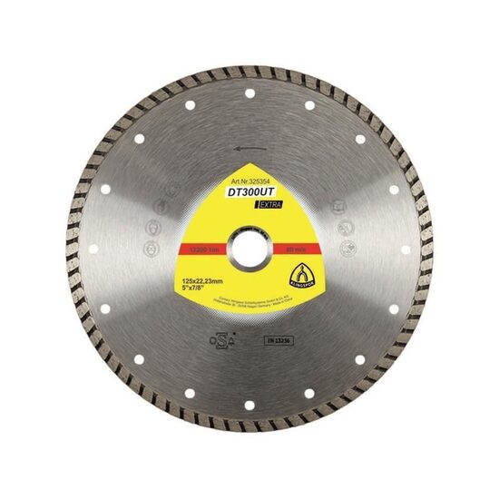 Disc de tăiere diamantat KLINGSPOR DT 300 UT Extra, pentru materiale de construcții, 125mmx1,9mm