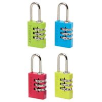 Lacăt bagaje din aluminiu solid protejat MASTER LOCK 7620EURDCOL, corp 20mm, clasă securitate 3/10, cifru