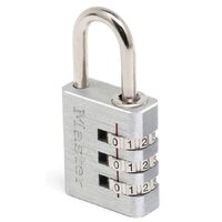 Lacăt bagaje din aluminiu solid MASTER LOCK 7630EURD, corp 30mm, clasă securitate 4/10, cifru