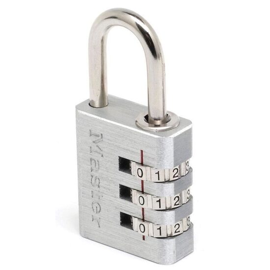 Lacăt bagaje din aluminiu solid MASTER LOCK 7630EURD, corp 30mm, clasă securitate 4/10, cifru