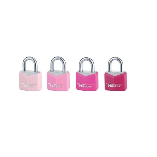 Lacăt bagaje din aluminiu MASTER LOCK 9123EURDQCOLNOPCOL, corp 20mm, clasă securitate 3/10, cheie, set 4 buc.