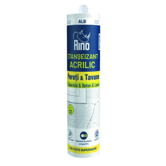 Etanșeizant acrilic RINO, alb, 280ml