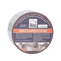 Bandă de etanșare din aluminiu cu bitum RINO, 1mmx75mmx10m