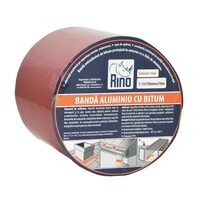 Bandă de etanșare din aluminiu cu bitum RINO, 1mmx150mmx10m, roșu