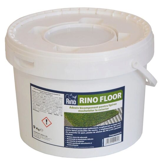 Adeziv bicomponent pentru lipirea mochetelor la exterior RINO FLOOR, 9+1kg