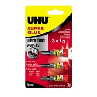 Adeziv instant cianoacrilat UHU Super Glue Mini, 3x1g