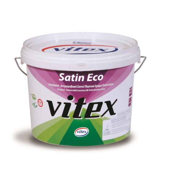 Vopsea lavabilă cu proprietăți antimicrobiene și finisaj satinat, VITEX Satin Eco, alb, 10L