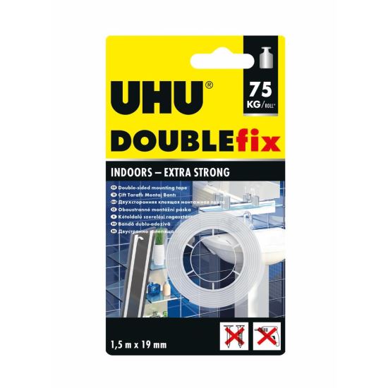 Bandă dublu adezivă pentru interior UHU Double Fix, 1,5mx19mm