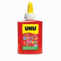 Adeziv colorat cu particule de sclipici UHU Glitter Glue, roșu, 90g 